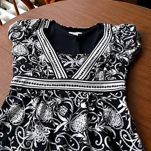 Black and white floral dress